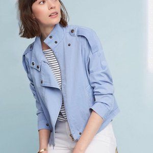 Anthropologie Blue Marrakech Crop Jacket